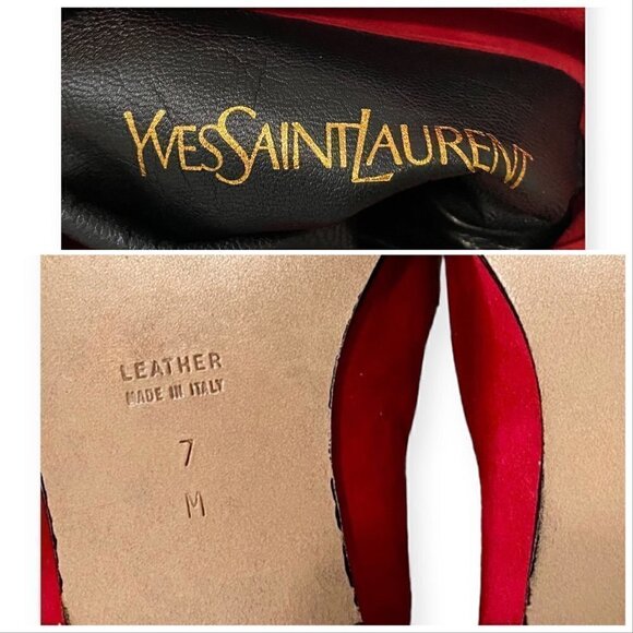 Vintage Yves Saint Laurent red suede long boots, Size 7 - Picture 11 of 15